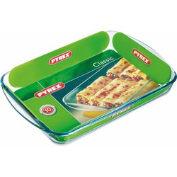 3x Rechthoekige glazen ovenschaal 3,7 liter 40 x 27 x 5,5 cm - Ovenschalen