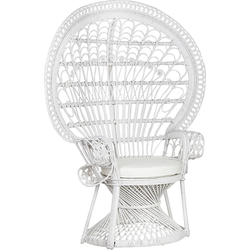 Beliani EMMANUELLE - Fauteuil-Wit-Rotan