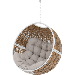 HESPERIDE HIXA Schommelstoel - Egg - hangstoel - Hangmat - Loveseat - Loungestoel - buiten - Rond - Wit