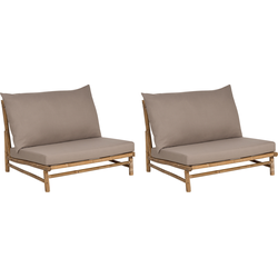 TODI - Fauteuil set van 2 - Taupe - Bamboe