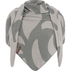 Knit Factory Leaf Omslagdoek - Bright Grey/Licht Grijs - 200x70 cm