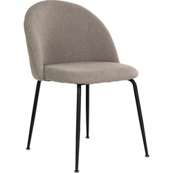 Geneve Dining Chair - Eetkamerstoel, steen met zwarte poten, HN1231 - set van 2