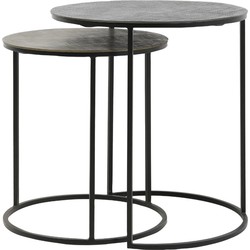 Bijzettafel Rengo - Zwart - Ø49+Ø41cm