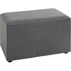 Hocker met opbergruimte - Opbergbank Antraciet - MDF Opbergkist - Met afneembare deksel - 65 x 42 x 40 cm