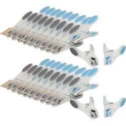 Soft grip wasknijpers - 60x - kunststof - transparant - 8 cm - Knijpers