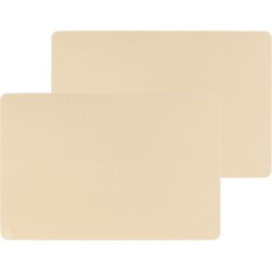 Set van 8x stuks placemats PU-leer/ leer look beige 45 x 30 cm - Placemats