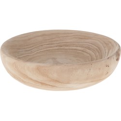 Ronde decoratie schaal van hout 33 cm - Fruitschalen