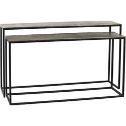 PTMD Kae Gold Alu Black Iron Rectangular Sidetable Sv2