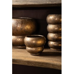 PTMD Bloempot Anashe - 26x26x23 cm - Keramiek - Brons