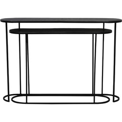 Light&living Side table S/2 max 118x28x81 cm BOCOV antiek lood-zwart