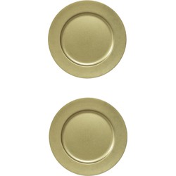 10x stuks diner borden/onderborden goud met glitters 33 cm - Onderborden