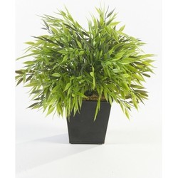 Groene kunstplant bamboe plant in pot 25 cm - Kunstplanten