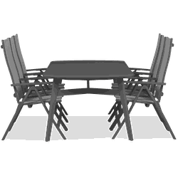 Lanterfant® Eettafel en stoelen - Olivier en Monika - Aluminium - Antraciet