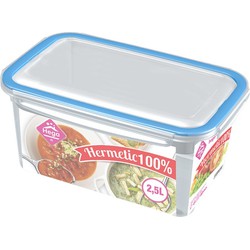 3x Voedsel plastic bewaarbakje 2,5 liter transparant - Vershoudbakjes