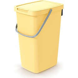 Keden GFT of rest afvalbak - geel - 20L - afsluitbaar - 23 x 29 x 45 cm - klepje/hengsel - Prullenbakken