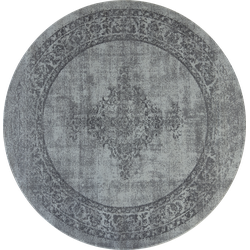 Istanbul Vintage - Laagpolig Vloerkleed - Rond - Retro Tapijt - Grijs- 200 CM ROND