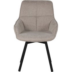 Eetkamerstoel Beige - Draaibaar - Zithoogte 47cm - Set van 2