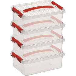 10x Kunststof stapelbare opbergbak 4 liter 30 x 20 x 10 cm - Opbergbox