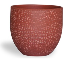 Bloempot voor Binnen - Aardewerk - Oranje Rood - Ø 18 cm