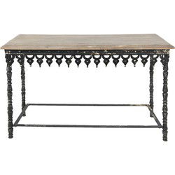 Clayre & Eef Sidetable Zwart Bruin IJzer