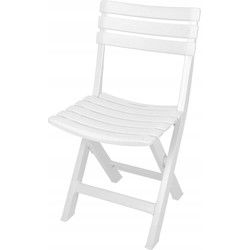 Klapstoel voor buiten/binnen - wit - 42 x 80 cm - kunststof - Klapstoelen