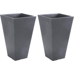 2x Donker grijze plantenpotten 35 cm - Plantenpotten