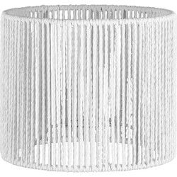 Papieren Woven Lampenkap - Cilindrisch - White - Moderne stijl - ø20 x 17 cm - E27 fitting - Voor Wandlampen en Tafellampen - Ontworpen voor woonkamer en eetkamer