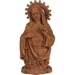 Clayre & Eef Decoratie Beeld Maria 28 cm Bruin Polyresin Religious sculpture