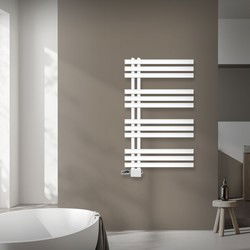 Badkamer radiator middenaansluiting 600x1000 mm wit met universele aansluitset LuxeBath