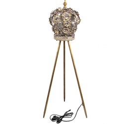 PTMD Loraz Gold iron floor lamp flower shade round