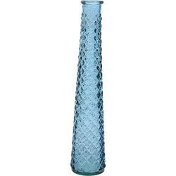 Decoris Vaas - lichtblauw - ruit - smalle hals - glas - 7 x 32 cm - Vazen