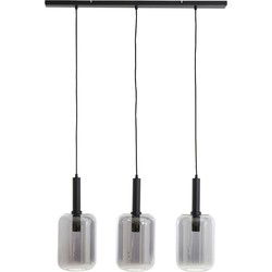 Light & Living - hanglamp - Lekar - zwart - glas smoke glas - design lamp - E27 - 2946112