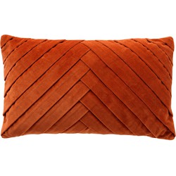 Dutch Decor FEMM – Sierkussen 30x50 cm - velvet - effen kleur - Potters Clay - oranje - Dutch Decor