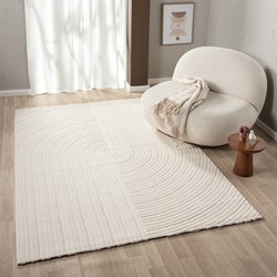 Modern vloerkleed - Petronia Japandi Crème - 120 X 170 CM