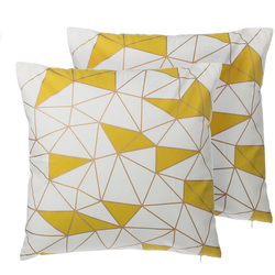 CLARKIA  - Sierkussen set van 2 - Wit - 45 x 45 cm - Katoen