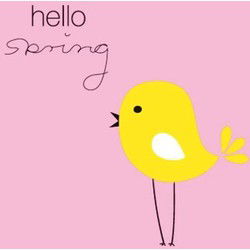 Duni Paasservet Hello Spring Roze/Geel 33x33 cm