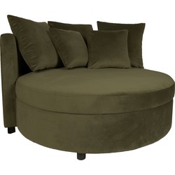 PTMD Fayen Velvet Green fauteuil half round KD