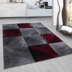 Plus Vloerkleed - Laagpolig Tapijt Woonkamer - Grijs / Rood- 200x290 CM