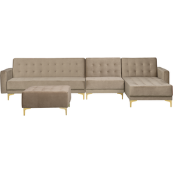 Beliani ABERDEEN - Modulaire Sofa-Beige-Fluweel