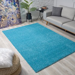 Tapijtenloods Loca Shaggy Vloerkleed Turquoise Hoogpolig- 300x400 CM