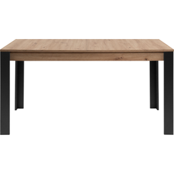 Uitschuifbare eettafel van 150 tot 200 cm, decor artisan eik en zwart  TOLOSA