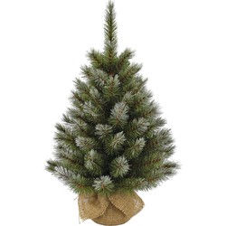 Triumph Tree Pittsburgh Kunstkerstboom in Jute - H60 x Ø38 cm - Groen Frosted