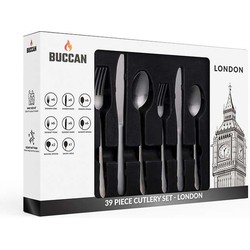 Buccan - Bestekset - London - 39 delig - Zwart