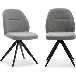 Set van 2 draaibare stoelen in stof met zwarte metalen poten L47 cm - TAMARA