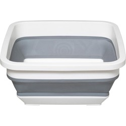 5Five Afwasteil/afwasbak opvouwbaar - wit/grijs - 32 x 15 cm - Afwasbak