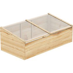 4goodz Houten Kweekbak, Mini Kweekkas 100x50x35 cm  - massief hout