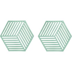 Krumble Pannenonderzetter Hexagon - Groen - Set van 2