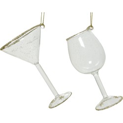 Drinkglas glas hang helder/goud a2