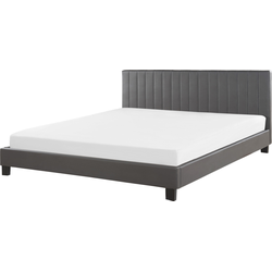 POITIERS  - Tweepersoonsbed - Grijs - 180 x 200 cm - Kunstleer