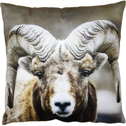 Clayre & Eef Kussenhoes  45x45 cm Bruin Polyester Sierkussenhoes